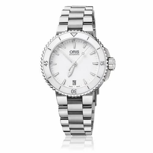 Oris Aquis Date 36 Stainless Steel / White / Bracelet 01 733 7652 4156-07 8 18 01P — фото часов Oris Aquis Date 36 Stainless Steel / White / Bracelet 01 733 7652 4156-07 8 18 01P — фото часов