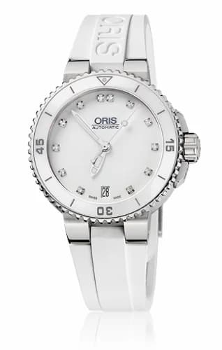 Oris Aquis Date 36 Stainless Steel / White - Diamond / Rubber 01 733 7652 4191-07 4 18 31 — фото часов Oris Aquis Date 36 Stainless Steel / White - Diamond / Rubber 01 733 7652 4191-07 4 18 31 — фото часов