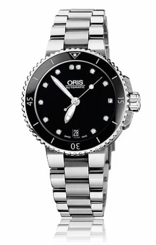 Oris Aquis Date Diamonds 36 Stainless Steel / Black - Diamond / Bracelet 01 733 7652 4194-07 8 18 01P — фото часов Oris Aquis Date Diamonds 36 Stainless Steel / Black - Diamond / Bracelet 01 733 7652 4194-07 8 18 01P — фото часов