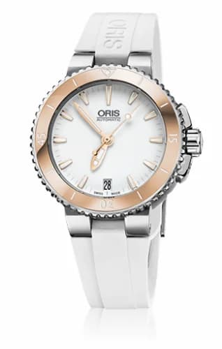 Oris Aquis Date 36 Stainless Steel / White / Rubber 01 733 7652 4356-07 4 18 31 — фото часов Oris Aquis Date 36 Stainless Steel / White / Rubber 01 733 7652 4356-07 4 18 31 — фото часов