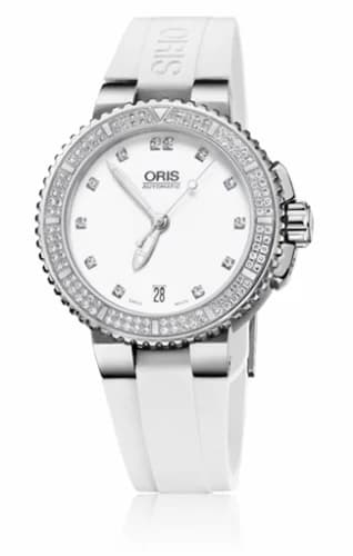 Oris Aquis Date Diamonds 36 Stainless Steel / White - Diamond / Rubber 01 733 7652 4991-07 4 18 31 — фото часов Oris Aquis Date Diamonds 36 Stainless Steel / White - Diamond / Rubber 01 733 7652 4991-07 4 18 31 — фото часов