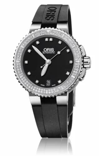 Oris Aquis Date Diamonds 36 Stainless Steel / Black - Diamond / Rubber 01 733 7652 4994-07 4 18 34 — фото часов Oris Aquis Date Diamonds 36 Stainless Steel / Black - Diamond / Rubber 01 733 7652 4994-07 4 18 34 — фото часов