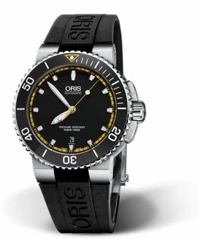 Oris Aquis Date 43 Stainless Steel / Black - Yellow / Rubber 01 733 7653 4127-07 4 26 34EB — фото часов Oris Aquis Date 43 Stainless Steel / Black - Yellow / Rubber 01 733 7653 4127-07 4 26 34EB — фото часов