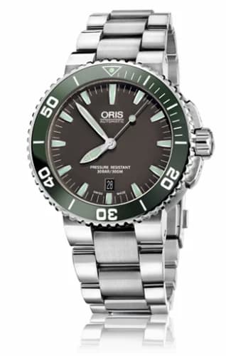 Oris Aquis Date 43 Stainless Steel / Grey / Bracelet 01 733 7653 4137-07 8 26 01PEB — фото часов Oris Aquis Date 43 Stainless Steel / Grey / Bracelet 01 733 7653 4137-07 8 26 01PEB — фото часов
