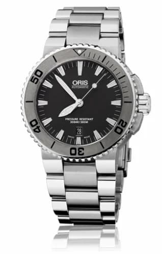 Oris Aquis Date 43 Stainless Steel / Black / Bracelet 01 733 7653 4153-07 8 26 01PEB — фото часов Oris Aquis Date 43 Stainless Steel / Black / Bracelet 01 733 7653 4153-07 8 26 01PEB — фото часов
