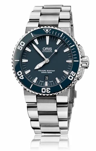 Oris Aquis Date 43 Stainless Steel / Blue / Bracelet 01 733 7653 4155-07 8 26 01PEB — фото часов Oris Aquis Date 43 Stainless Steel / Blue / Bracelet 01 733 7653 4155-07 8 26 01PEB — фото часов