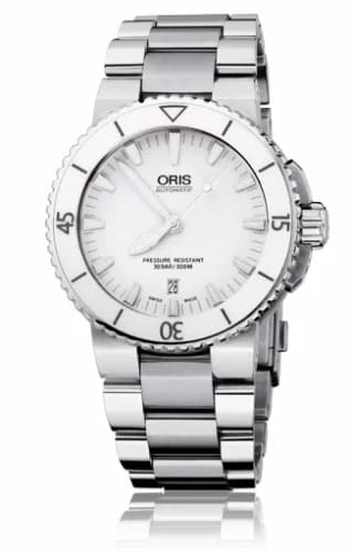 Oris Aquis Date 43 Stainless Steel / White / Bracelet 01 733 7653 4156-07 8 26 01PEB — фото часов Oris Aquis Date 43 Stainless Steel / White / Bracelet 01 733 7653 4156-07 8 26 01PEB — фото часов