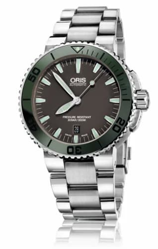Oris Aquis Date 43 Stainless Steel / Grey / Bracelet 01 733 7653 4157-07 8 26 01PEB — фото часов Oris Aquis Date 43 Stainless Steel / Grey / Bracelet 01 733 7653 4157-07 8 26 01PEB — фото часов