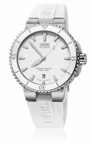 Oris Aquis Date 40 Stainless Steel / White / Rubber 01 733 7676 4156-07 4 21 31 — фото часов Oris Aquis Date 40 Stainless Steel / White / Rubber 01 733 7676 4156-07 4 21 31 — фото часов