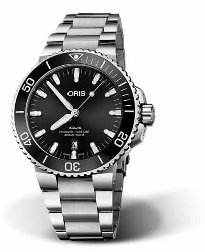 Oris Aquis Date 43.5 Stainless Steel / Black / Bracelet 01 733 7730 4134-07 8 24 05PEB — фото часов Oris Aquis Date 43.5 Stainless Steel / Black / Bracelet 01 733 7730 4134-07 8 24 05PEB — фото часов