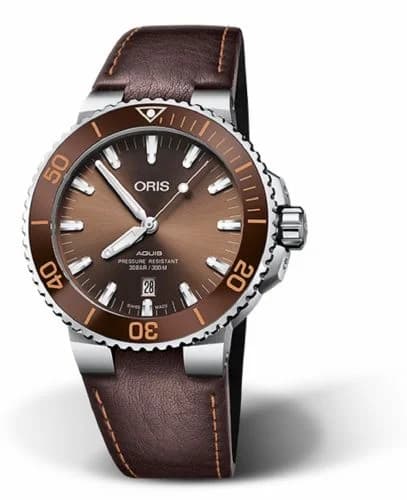 Oris Aquis Date 43.5 Stainless Steel / Brown / Calf 01 733 7730 4152-07 5 24 12EB — фото часов Oris Aquis Date 43.5 Stainless Steel / Brown / Calf 01 733 7730 4152-07 5 24 12EB — фото часов