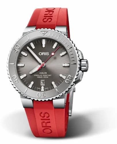Oris Aquis Date 43.5 Relief Stainless Steel / Grey / Rubber 01 733 7730 4153-07 4 24 66EB — фото часов Oris Aquis Date 43.5 Relief Stainless Steel / Grey / Rubber 01 733 7730 4153-07 4 24 66EB — фото часов