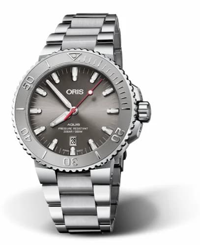 Oris Aquis Date 43.5 Relief Stainless Steel / Grey / Bracelet 01 733 7730 4153-07 8 24 05PEB — фото часов Oris Aquis Date 43.5 Relief Stainless Steel / Grey / Bracelet 01 733 7730 4153-07 8 24 05PEB — фото часов