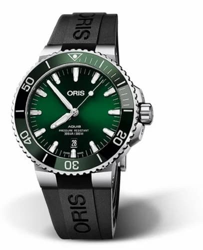 Oris Aquis Date 43.5 Stainless Steel / Green / Rubber 01 733 7730 4157-07 4 24 64EB — фото часов Oris Aquis Date 43.5 Stainless Steel / Green / Rubber 01 733 7730 4157-07 4 24 64EB — фото часов