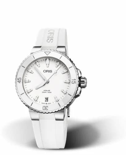 Oris Aquis Date 36.5 Stainless Steel / White / Rubber 01 733 7731 4151-07 4 18 63FC — фото часов Oris Aquis Date 36.5 Stainless Steel / White / Rubber 01 733 7731 4151-07 4 18 63FC — фото часов