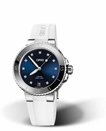 Oris Aquis Date Diamonds 36.5 Stainless Steel / Blue - Diamond / Rubber 01 733 7731 4195-07 4 18 63FC — фото часов Oris Aquis Date Diamonds 36.5 Stainless Steel / Blue - Diamond / Rubber 01 733 7731 4195-07 4 18 63FC — фото часов