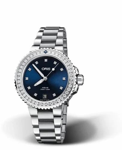 Oris Aquis Date Diamonds 36.5 Stainless Steel - Diamond / Blue - Diamond / Bracelet 01 733 7731 4995-07 8 18 05P — фото часов Oris Aquis Date Diamonds 36.5 Stainless Steel - Diamond / Blue - Diamond / Bracelet 01 733 7731 4995-07 8 18 05P — фото часов