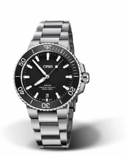 Oris Aquis Date 39.5 Stainless Steel / Black / Bracelet 01 733 7732 4124-07 8 21 05EB — фото часов Oris Aquis Date 39.5 Stainless Steel / Black / Bracelet 01 733 7732 4124-07 8 21 05EB — фото часов