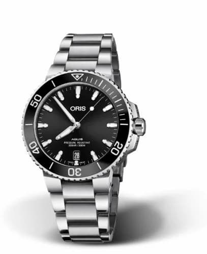 Oris Aquis Date 39.5 Stainless Steel / Black / Bracelet 01 733 7732 4134-07 8 21 05PEB — фото часов Oris Aquis Date 39.5 Stainless Steel / Black / Bracelet 01 733 7732 4134-07 8 21 05PEB — фото часов