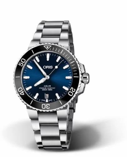Oris Aquis Date 39.5 Stainless Steel / Blue / Bracelet 01 733 7732 4135-07 8 21 05PEB — фото часов Oris Aquis Date 39.5 Stainless Steel / Blue / Bracelet 01 733 7732 4135-07 8 21 05PEB — фото часов
