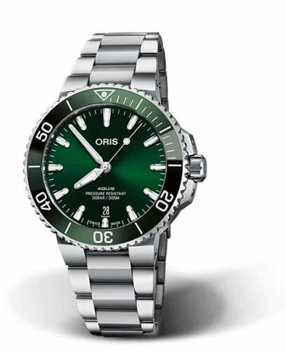 Oris Aquis Date 41.5 Stainless Steel / Green / Bracelet 01 733 7766 4157-07 8 22 05PEB — фото часов Oris Aquis Date 41.5 Stainless Steel / Green / Bracelet 01 733 7766 4157-07 8 22 05PEB — фото часов