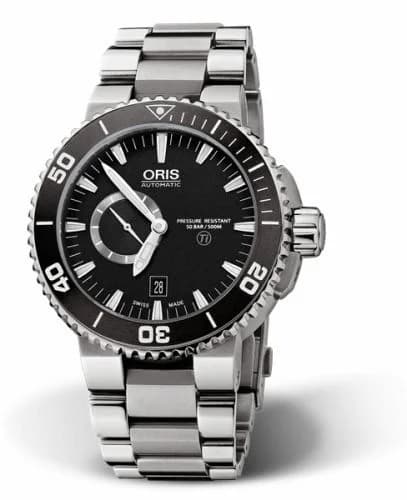 Oris Aquis Titan Small Second - Date Titanium / Black / Bracelet 01 743 7664 7154-07 8 26 75PEB — фото часов Oris Aquis Titan Small Second - Date Titanium / Black / Bracelet 01 743 7664 7154-07 8 26 75PEB — фото часов