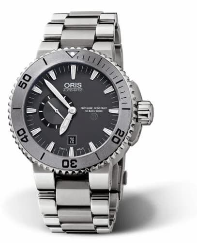 Oris Aquis Titan Small Second - Date Titanium / Grey / Bracelet 01 743 7664 7253-07 8 26 75PEB — фото часов Oris Aquis Titan Small Second - Date Titanium / Grey / Bracelet 01 743 7664 7253-07 8 26 75PEB — фото часов
