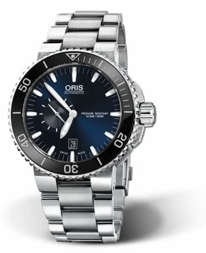 Oris Aquis Small Seconds Date 46 Stainless Steel / Blue / Bracelet 01 743 7673 4135-07 8 26 01PEB — фото часов Oris Aquis Small Seconds Date 46 Stainless Steel / Blue / Bracelet 01 743 7673 4135-07 8 26 01PEB — фото часов
