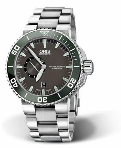 Oris Aquis Small Seconds Date 46 Stainless Steel / Grey / Bracelet 01 743 7673 4137-07 8 26 01PEB — фото часов Oris Aquis Small Seconds Date 46 Stainless Steel / Grey / Bracelet 01 743 7673 4137-07 8 26 01PEB — фото часов
