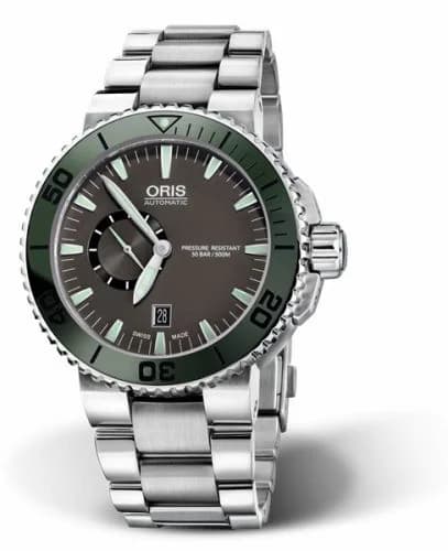 Oris Aquis Small Seconds Date 46 Stainless Steel / Grey / Bracelet 01 743 7673 4157-07 8 26 01PEB — фото часов Oris Aquis Small Seconds Date 46 Stainless Steel / Grey / Bracelet 01 743 7673 4157-07 8 26 01PEB — фото часов