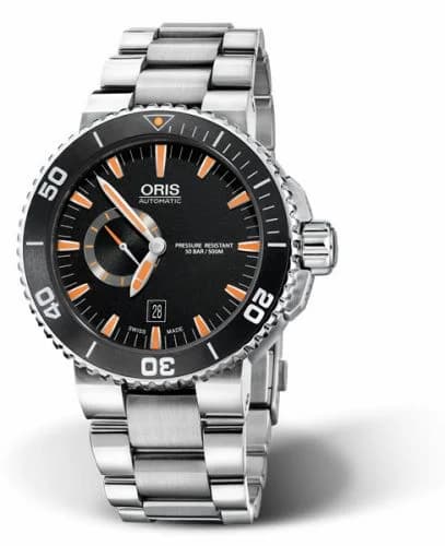 Oris Aquis Small Seconds Date 46 Stainless Steel / Black / Bracelet 01 743 7673 4159-07 8 26 01PEB — фото часов Oris Aquis Small Seconds Date 46 Stainless Steel / Black / Bracelet 01 743 7673 4159-07 8 26 01PEB — фото часов