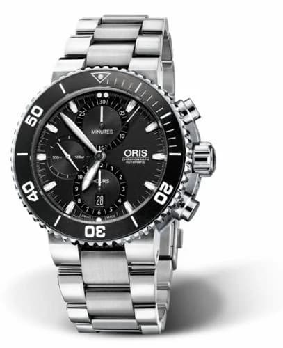 Oris Aquis Chronograph 46 Stainless Steel / Black / Bracelet 01 774 7655 4154-07 8 26 01PEB — фото часов Oris Aquis Chronograph 46 Stainless Steel / Black / Bracelet 01 774 7655 4154-07 8 26 01PEB — фото часов