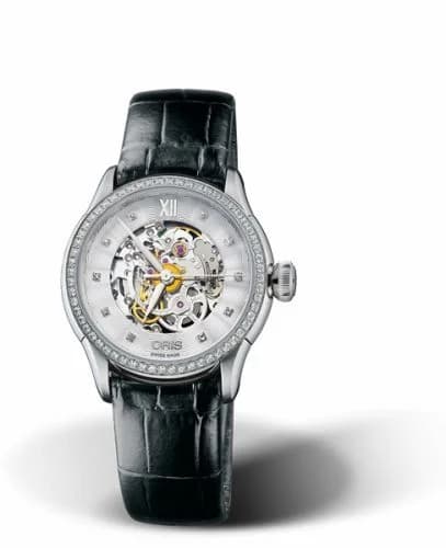Oris Artelier Skeleton 31 Diamonds Stainless Steel - Diamond 01 560 7604 4919-07 5 16 60FC — фото часов Oris Artelier Skeleton 31 Diamonds Stainless Steel - Diamond 01 560 7604 4919-07 5 16 60FC — фото часов