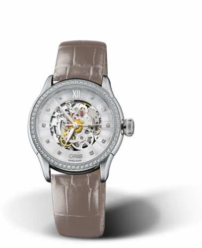 Oris Artelier Skeleton 31 Diamonds Stainless Steel - Diamond 01 560 7604 4919-07 5 16 61FC — фото часов Oris Artelier Skeleton 31 Diamonds Stainless Steel - Diamond 01 560 7604 4919-07 5 16 61FC — фото часов