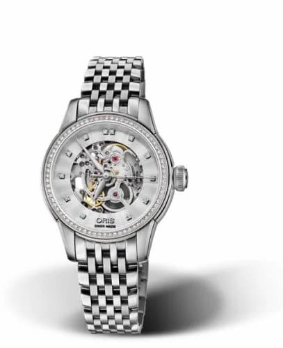 Oris Artelier Skeleton 31 Diamonds Stainless Steel - Diamond / Bracelet 01 560 7687 4919-07 8 14 77 — фото часов Oris Artelier Skeleton 31 Diamonds Stainless Steel - Diamond / Bracelet 01 560 7687 4919-07 8 14 77 — фото часов