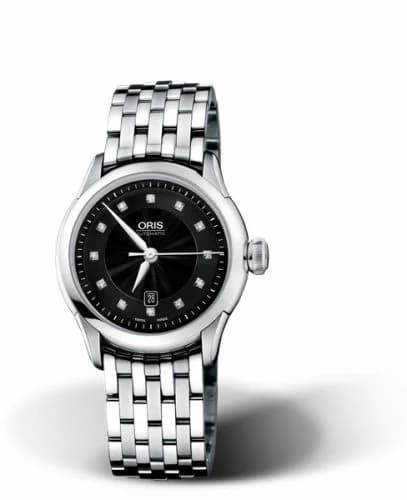 Oris Artelier Date Diamonds 31 Stainless Steel / Black / Bracelet 01 561 7604 4099-07 8 16 73 — фото часов Oris Artelier Date Diamonds 31 Stainless Steel / Black / Bracelet 01 561 7604 4099-07 8 16 73 — фото часов