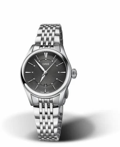 Oris Artelier Date Diamonds 28 Stainless Steel / Grey / Bracelet 01 561 7722 4053-07 8 14 79 — фото часов Oris Artelier Date Diamonds 28 Stainless Steel / Grey / Bracelet 01 561 7722 4053-07 8 14 79 — фото часов
