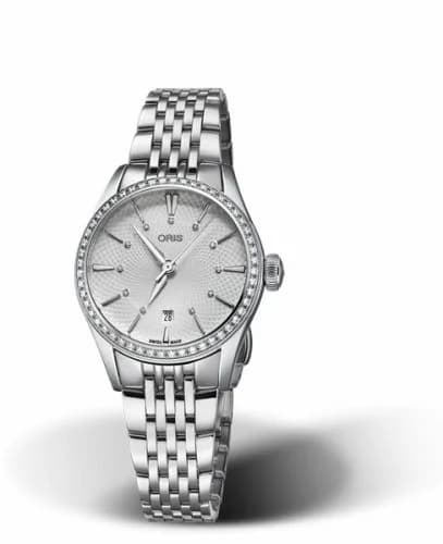 Oris Artelier Date Diamonds 28 Stainless Steel - Diamond / Silver / Bracelet 01 561 7722 4951-07 8 14 79 — фото часов Oris Artelier Date Diamonds 28 Stainless Steel - Diamond / Silver / Bracelet 01 561 7722 4951-07 8 14 79 — фото часов
