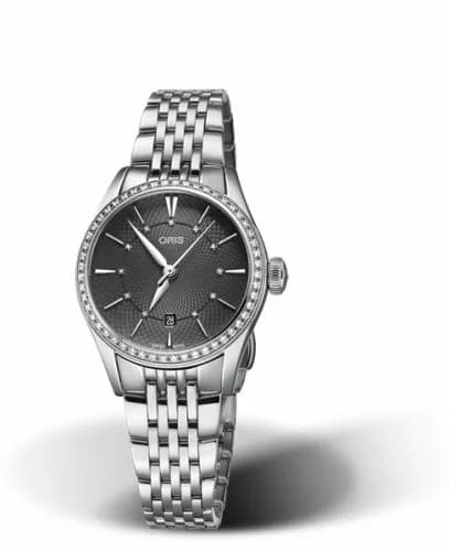 Oris Artelier Date Diamonds 28 Stainless Steel - Diamond / Grey / Bracelet 01 561 7722 4953-07 8 14 79 — фото часов Oris Artelier Date Diamonds 28 Stainless Steel - Diamond / Grey / Bracelet 01 561 7722 4953-07 8 14 79 — фото часов