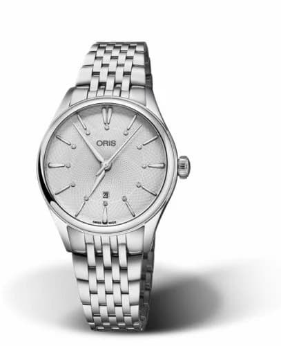 Oris Artelier Date Diamonds 33 Stainless Steel / Silver / Bracelet 01 561 7724 4051-07 8 17 79 — фото часов Oris Artelier Date Diamonds 33 Stainless Steel / Silver / Bracelet 01 561 7724 4051-07 8 17 79 — фото часов