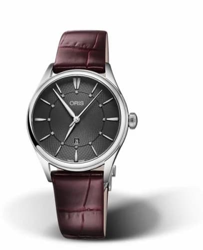Oris Artelier Date Diamonds 33 Stainless Steel / Grey 01 561 7724 4053-07 5 17 63FC — фото часов Oris Artelier Date Diamonds 33 Stainless Steel / Grey 01 561 7724 4053-07 5 17 63FC — фото часов
