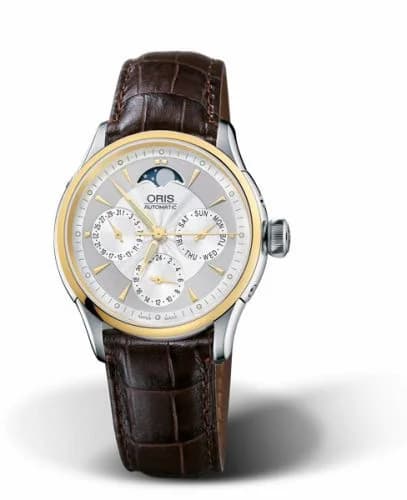 Oris Artelier Complication 35 Stainless Steel - Yellow Gold / Silver 01 581 7606 4351-07 5 18 70FC — фото часов Oris Artelier Complication 35 Stainless Steel - Yellow Gold / Silver 01 581 7606 4351-07 5 18 70FC — фото часов