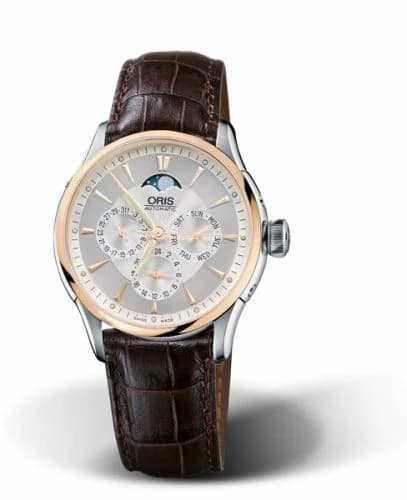 Oris Artelier Complication 35 Stainless Steel - Rose Gold / Silver 01 581 7606 6351-07 5 18 70FC — фото часов Oris Artelier Complication 35 Stainless Steel - Rose Gold / Silver 01 581 7606 6351-07 5 18 70FC — фото часов