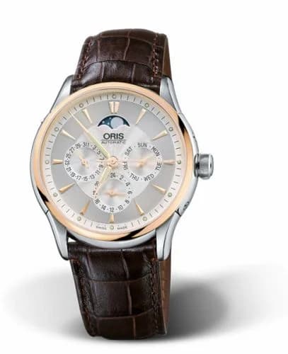 Oris Artelier Complication 40 Stainless Steel - Rose Gold / Silver 01 582 7592 6351-07 5 21 70FC — фото часов Oris Artelier Complication 40 Stainless Steel - Rose Gold / Silver 01 582 7592 6351-07 5 21 70FC — фото часов