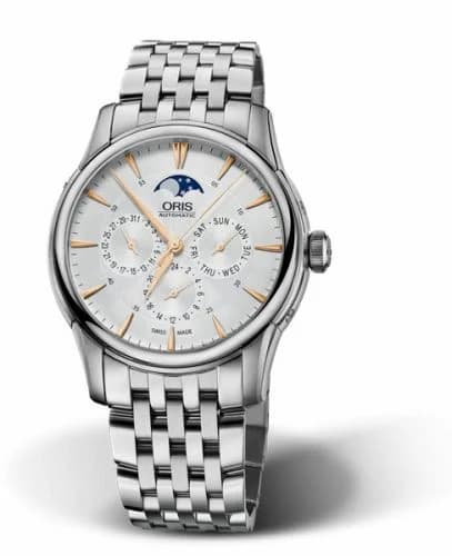 Oris Artelier Complication 40.5 Stainless Steel / Silver / Bracelet 01 582 7689 4021-07 8 21 77 — фото часов Oris Artelier Complication 40.5 Stainless Steel / Silver / Bracelet 01 582 7689 4021-07 8 21 77 — фото часов