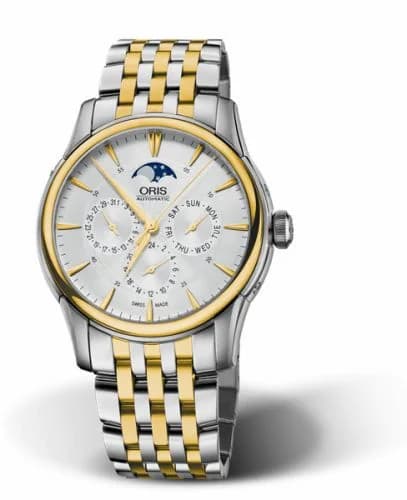 Oris Artelier Complication 40.5 Stainless Steel - Yellow Gold / Silver / Bracelet 01 582 7689 4351-07 8 21 78 — фото часов Oris Artelier Complication 40.5 Stainless Steel - Yellow Gold / Silver / Bracelet 01 582 7689 4351-07 8 21 78 — фото часов