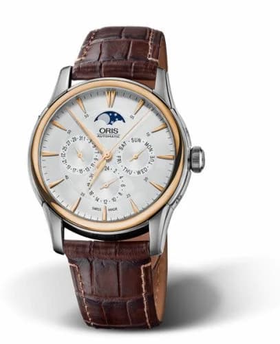 Oris Artelier Complication 40.5 Stainless Steel - Rose Gold / Silver 01 582 7689 6351-07 1 21 73FC — фото часов Oris Artelier Complication 40.5 Stainless Steel - Rose Gold / Silver 01 582 7689 6351-07 1 21 73FC — фото часов