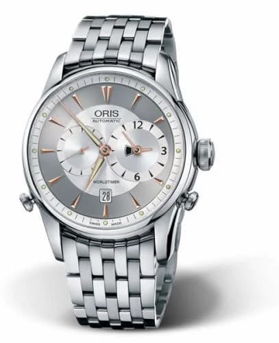 Oris Artelier Worldtimer 42.5 Stainless Steel / Silver / Bracelet 01 690 7581 4051-07 8 22 73 — фото часов Oris Artelier Worldtimer 42.5 Stainless Steel / Silver / Bracelet 01 690 7581 4051-07 8 22 73 — фото часов