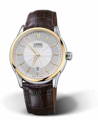Oris Artelier Date 40 Stainless Steel - Yellow Gold / Silver 01 733 7591 4351-07 5 21 70FC — фото часов Oris Artelier Date 40 Stainless Steel - Yellow Gold / Silver 01 733 7591 4351-07 5 21 70FC — фото часов