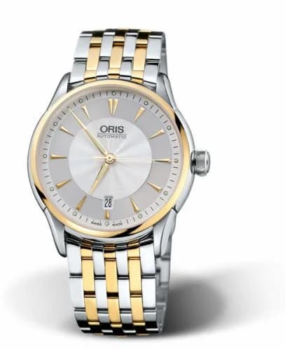 Oris Artelier Date 40 Stainless Steel - Yellow Gold / Silver / Bracelet 01 733 7591 4351-07 8 21 74 — фото часов Oris Artelier Date 40 Stainless Steel - Yellow Gold / Silver / Bracelet 01 733 7591 4351-07 8 21 74 — фото часов